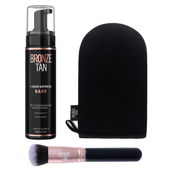 Self Tanner Kit: Mousse, Mitt & Brush Bundle | Bronze Tan