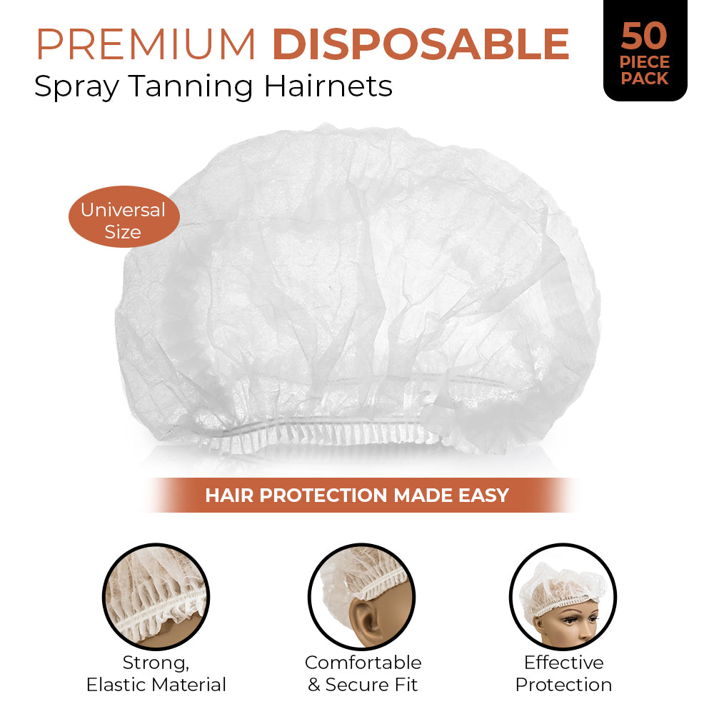 Hair Nets for Spray Tanning (50 Count) Bronze Tan